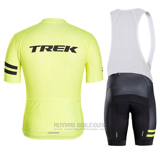 2018 Fahrradbekleidung Trek Licht Gelb Trikot Kurzarm und Tragerhose